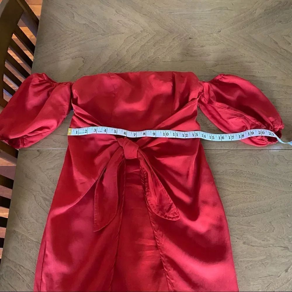 LPA Dress 146 In Red Off The Shoulder Size S - Picture 14 of 15
